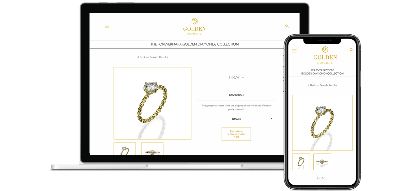 golden diamonds website product page view - built by monodon golden diamonds website product page view - built by monodon