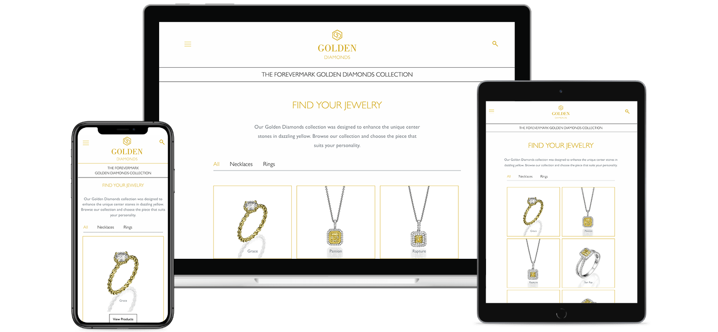 golden diamonds website collection page - built by monodon golden diamonds website collection page - built by monodon