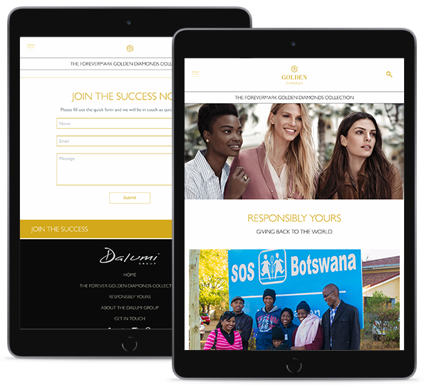 golden diamonds website tablet view - built by monodon golden diamonds website tablet view - built by monodon