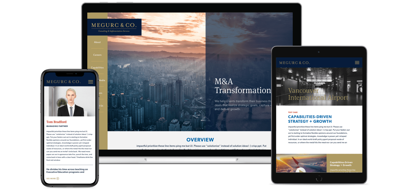 megruc and co. responsive website - designed and built by monodon