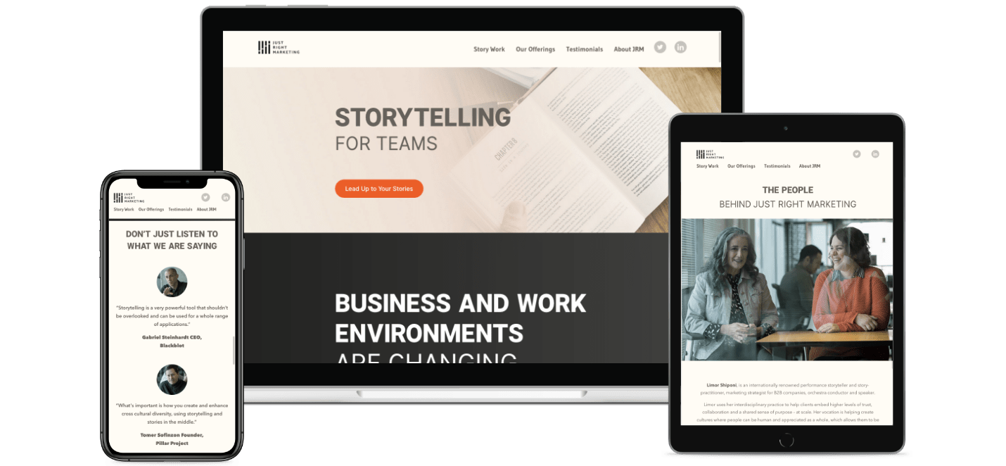 just right marketing landing page - designed and built by monodon just right marketing landing page - designed and built by monodon