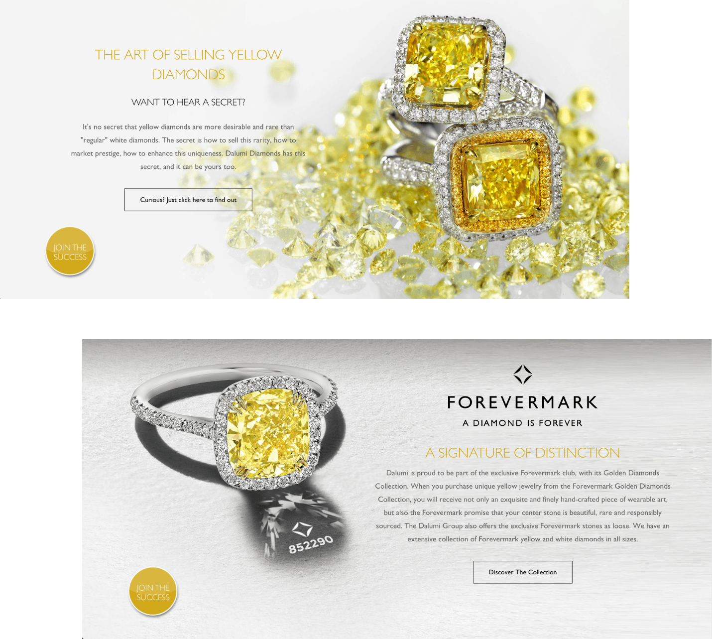 golden diamonds website banners with c.t.a - built by monodon golden diamonds website banners with c.t.a - built by monodon